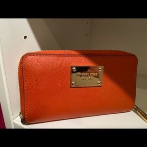 Orange Michael Kors Wallet